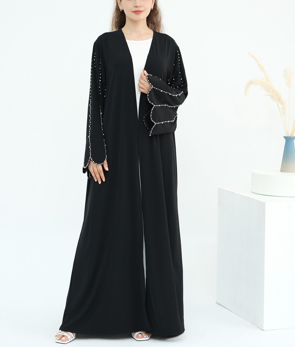 Aamnah Beaded Abaya Set