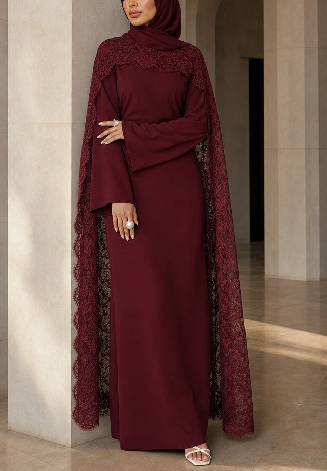 Sia-Lace Cape Abaya