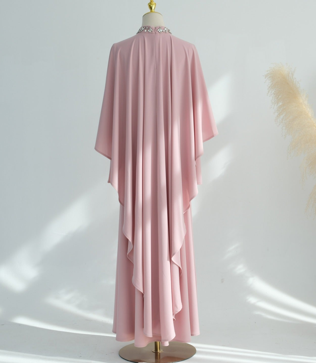 Zaibah Beaded Cape Dress