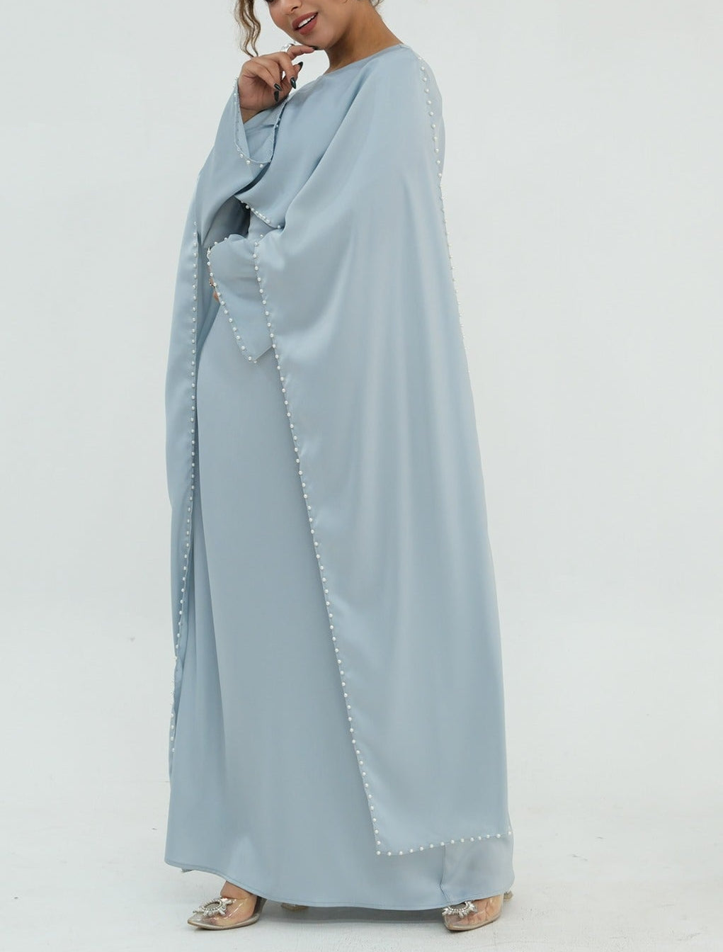 Zamina Pearl Dress- Satin Material