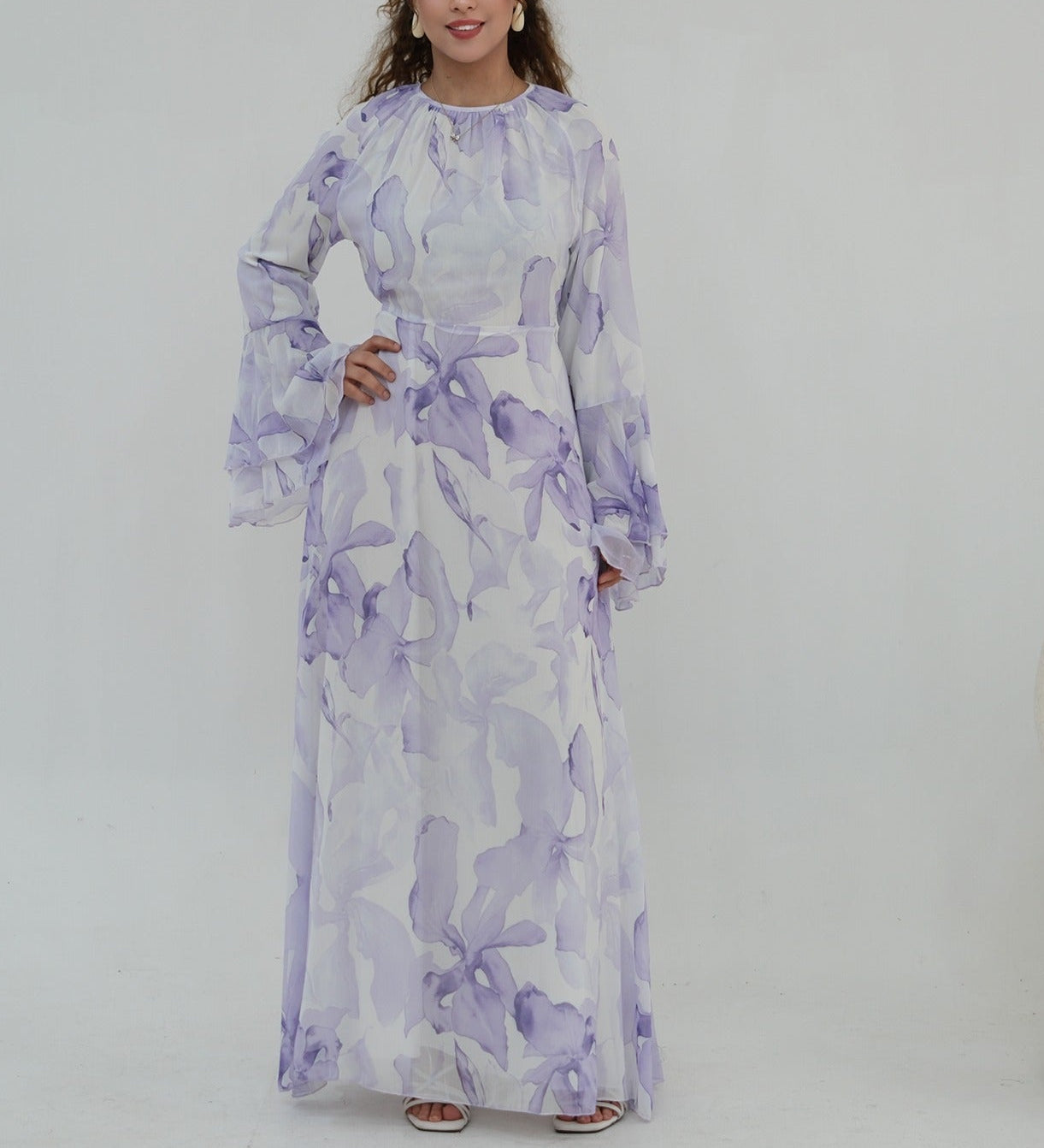 Daani-Ruffle Printed Maxi Dress