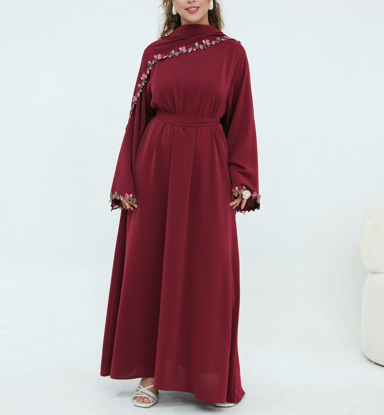 Nazema Floral Lace Abaya & Hijab