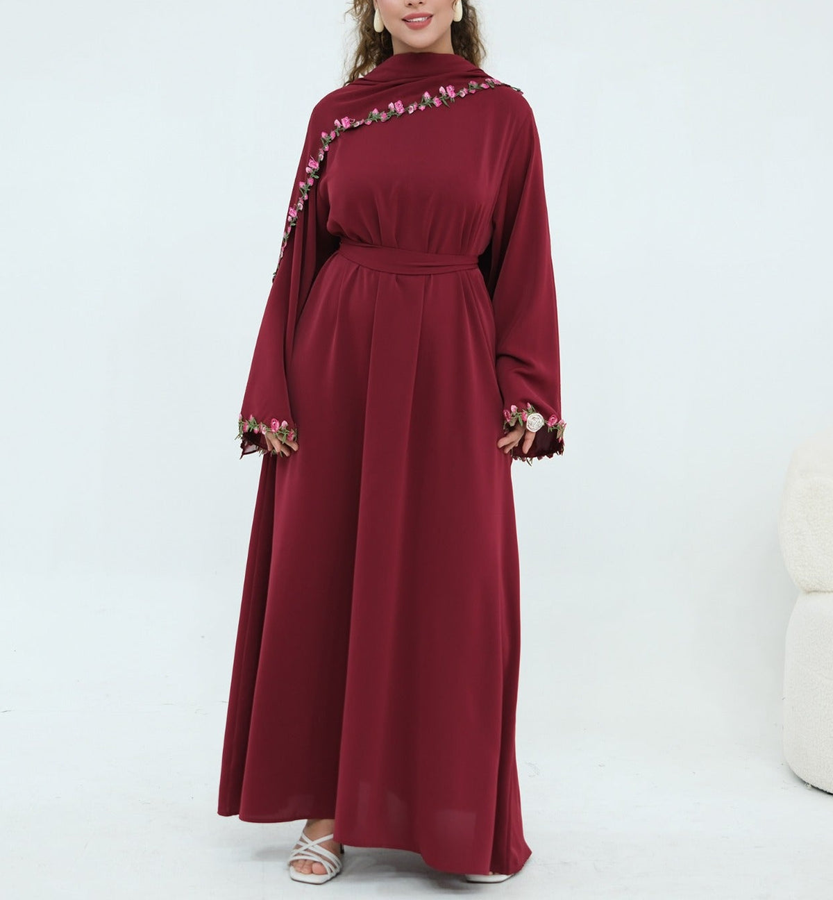 Nazema Floral Lace Abaya & Hijab