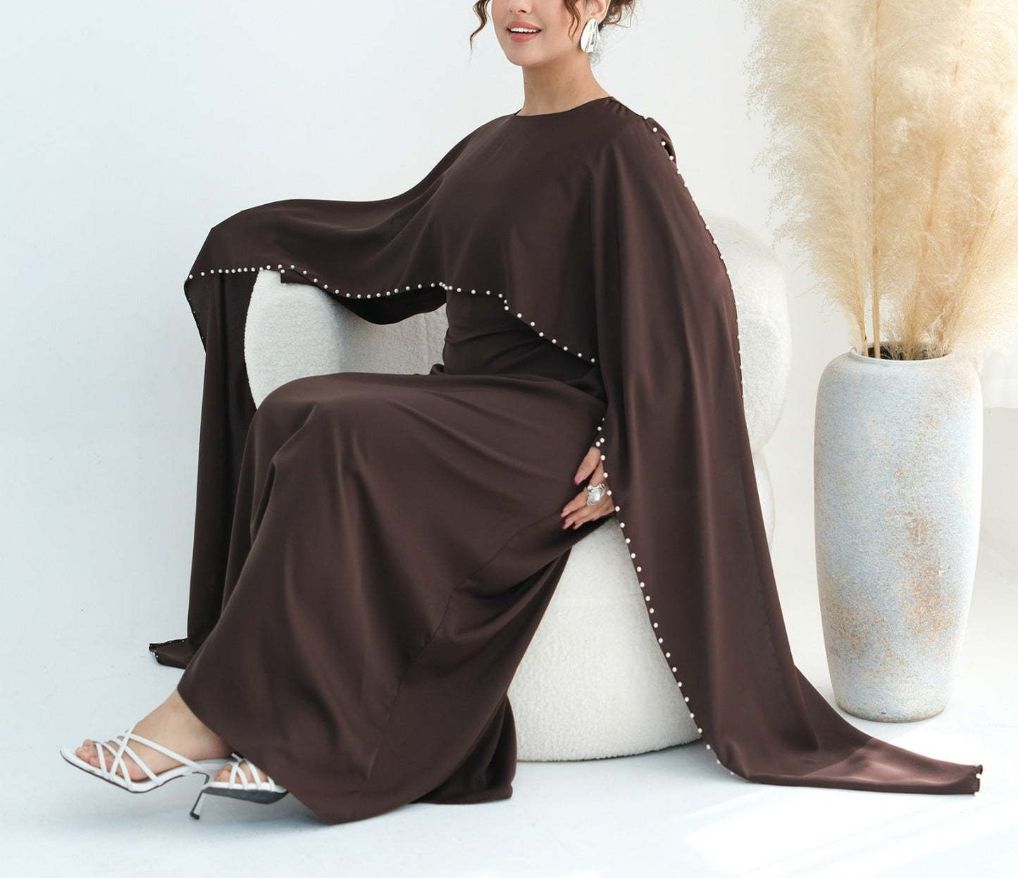 Zamina Pearl Dress-Nida Material