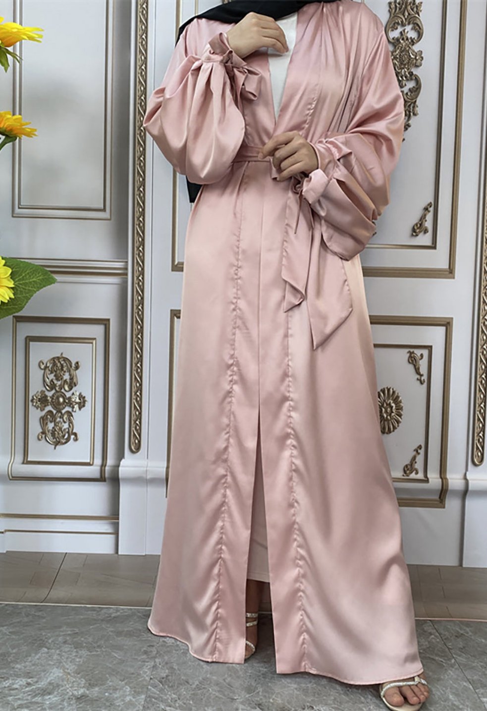 Maaya Satin Tie Abaya