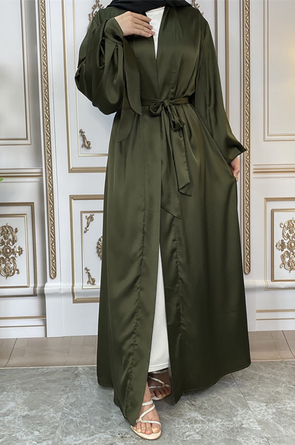 Maaya Satin Tie Abaya