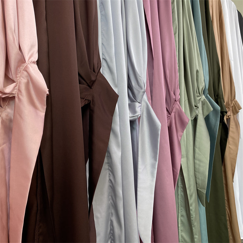 Maaya Satin Tie Abaya