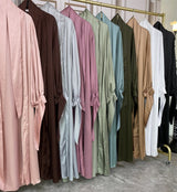 Maaya Satin Tie Abaya