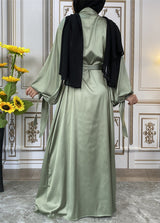 Maaya Satin Tie Abaya