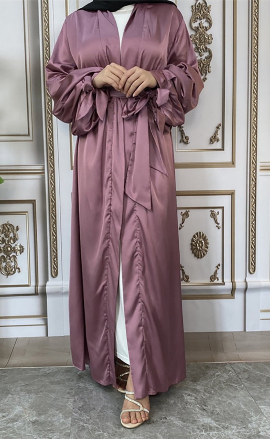Maaya Satin Tie Abaya