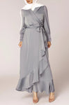 Eloise Satin Wrap Dress