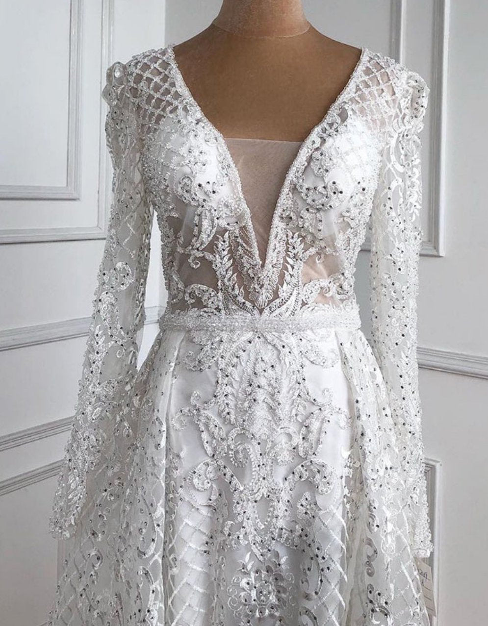Rayna Beaded Lace Gown