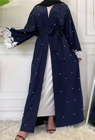 Aleeha Pearl Abaya-Navy Blue