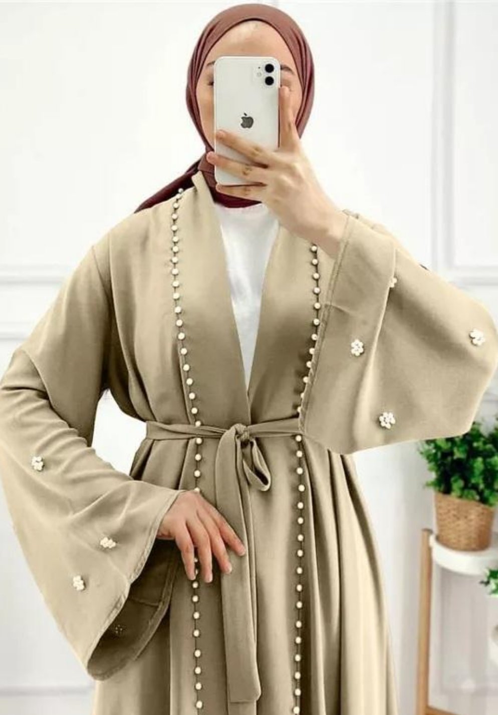 Pearl Embellished Abaya