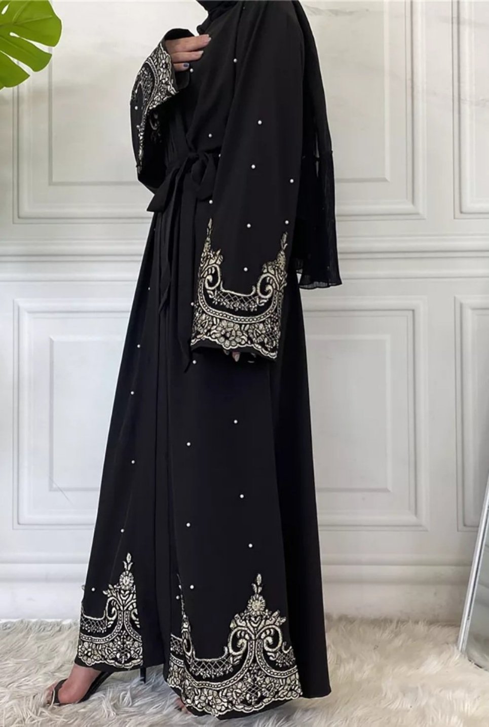 Unaisah Pearl Abaya-Black