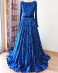 Liza Sequin Evening Gown- Royal Blue