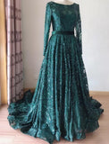Liza Sequin Bridal Gown-Emerald Green