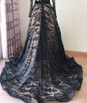 Liza Sequin Evening Gown- Midnight Black