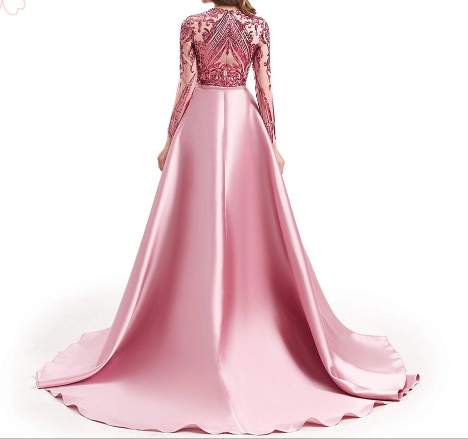 Layla Evening Gown-Blush Pink
