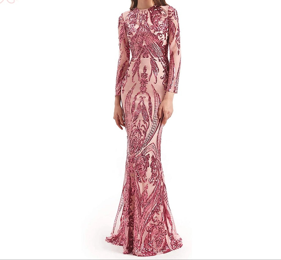 Layla Evening Gown-Blush Pink