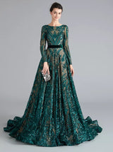 Liza Sequin Bridal Gown-Emerald Green