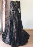 Liza Sequin Evening Gown- Midnight Black