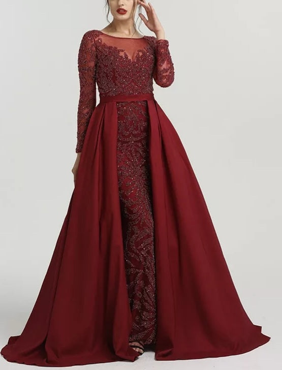 Noor-Beaded Evening Gown