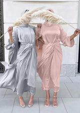 Leena Satin Abaya Set