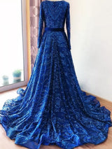Liza Sequin Evening Gown- Royal Blue