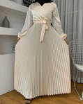 Freya Pleated Satin Dress