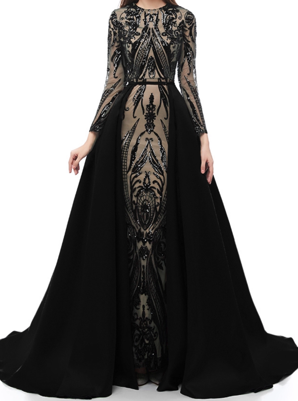 Layla Evening Gown-Midnight Black